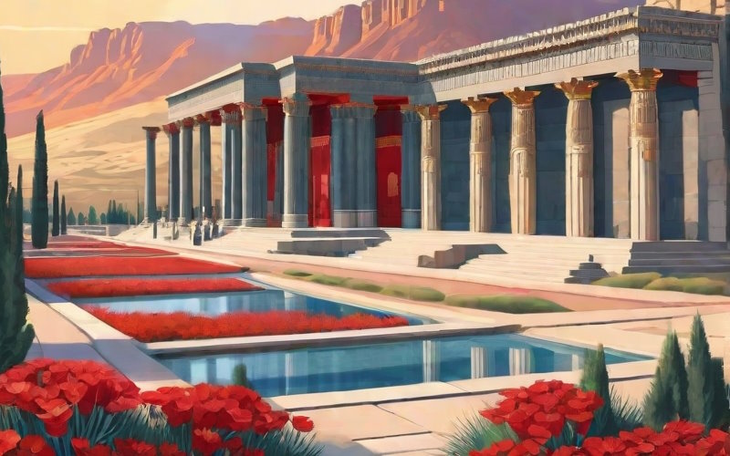 تصور هوش مصنوعی از تخت جمشید سالم